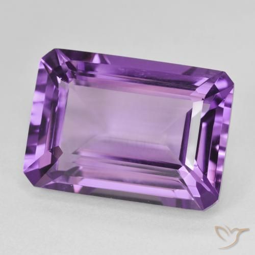 Améthyste Violet violacé naturelle Octogone / coupe Émeraude, 15.55 ct, VVS-VS