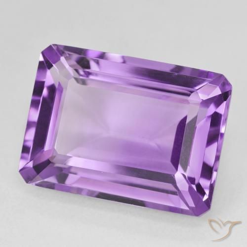 Améthyste Pourpre violacé moyen naturelle Octogone / coupe Émeraude, 15.58 ct, VS
