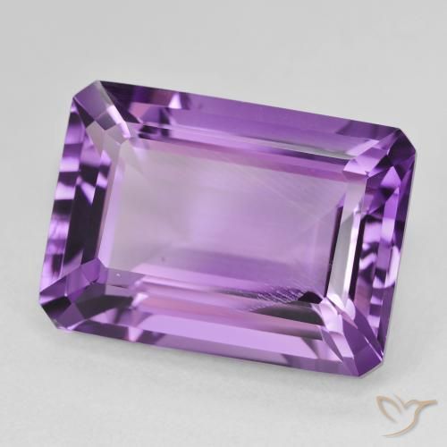 Améthyste Pourpre violacé moyen naturelle Octogone / coupe Émeraude, 15.66 ct, VS