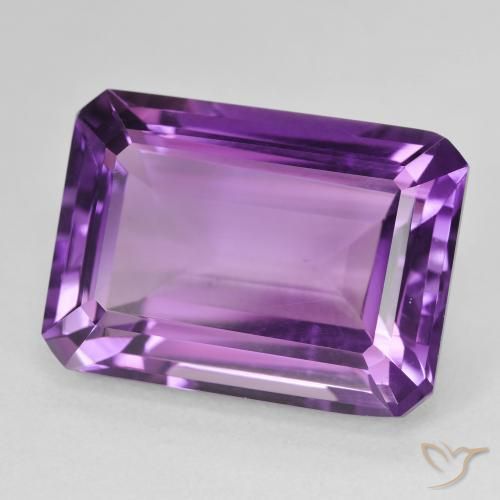 Améthyste Violet moyen naturelle Octogone / coupe Émeraude, 14.92 ct, VS