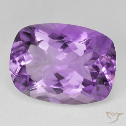 Améthyste Violet vif naturelle Coussin, 17.58 ct, VVS-VS