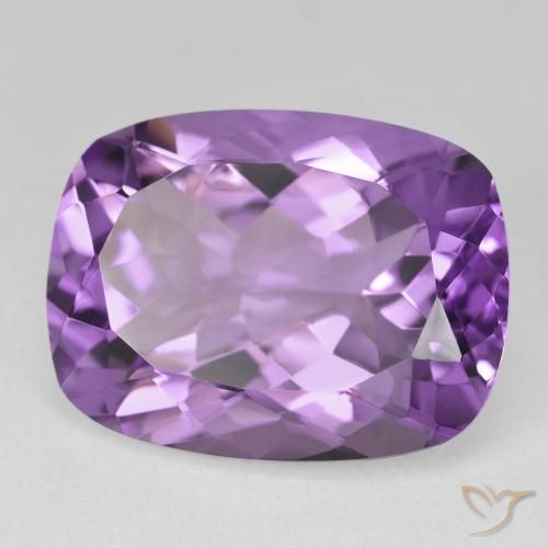 Améthyste Medium Light-Violet naturelle Coussin, 18.40 ct, VVS-VS