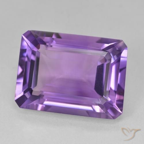 Améthyste Violet moyen naturelle Octogone / coupe Émeraude, 14.14 ct, VVS