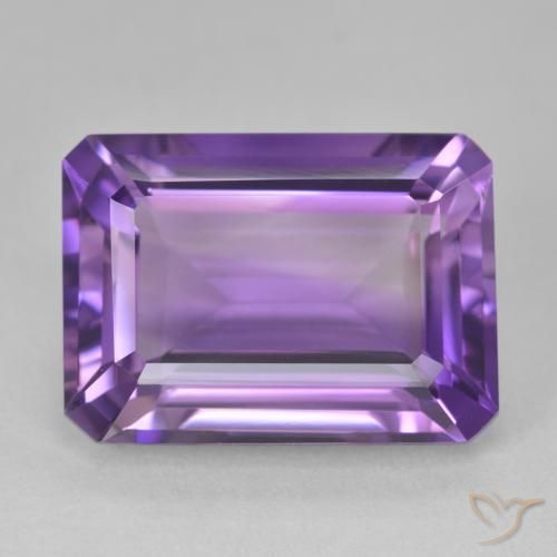15.96ct Naturel Violet moyen Améthyste, Taille émeraude, VVS