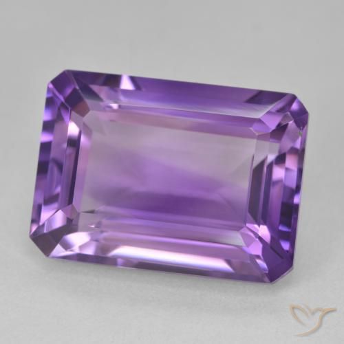 Améthyste Violet moyen naturelle Octogone / coupe Émeraude, 15.96 ct, VVS