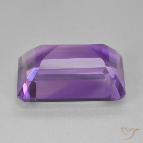 Améthyste Violet moyen naturelle Octogone / coupe Émeraude, 15.96 ct, VVS
