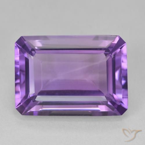 15.03ct Naturel Pourpre violacé profond Améthyste, Taille émeraude, VVS-VS