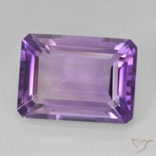 Améthyste Violet vif naturelle Octogone / coupe Émeraude, 14.30 ct, VVS