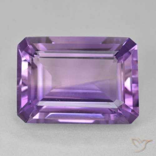 15.56ct Naturel Violet vif Améthyste, Taille émeraude, VVS
