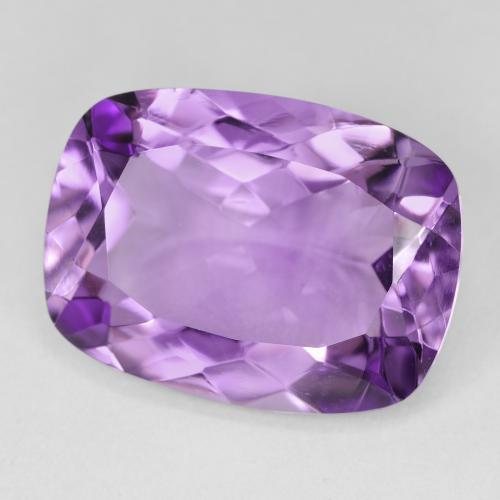 Améthyste Medium Light Purplish-Violet naturelle Coussin, 15.62 ct, VVS-VS