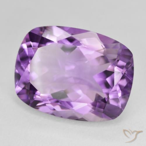 Améthyste Violet rosâtre moyen naturelle Coussin, 18.69 ct, VVS