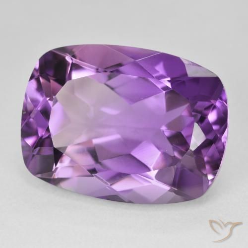 Améthyste Violet moyen naturelle Coussin, 18.71 ct, VVS