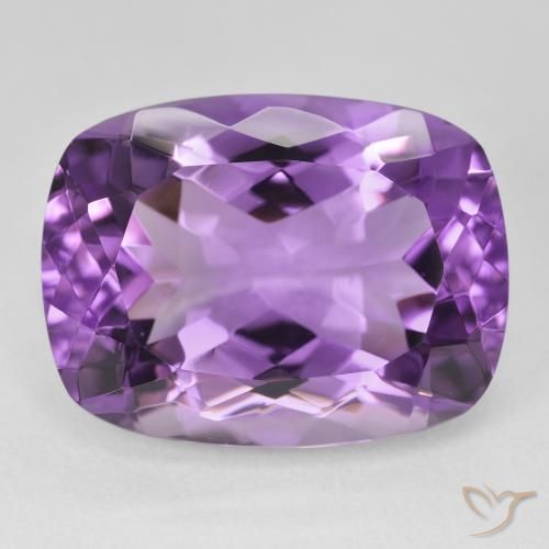 19.53ct Naturel Light-Medium Violet Améthyste, Coussin, VVS