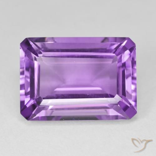 15.32ct Naturel Violet vif Améthyste, Taille émeraude, VVS-VS