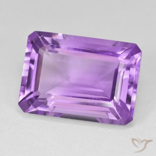 Améthyste Violet vif naturelle Octogone / coupe Émeraude, 15.32 ct, VVS-VS