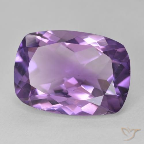 Améthyste Medium Light Purplish-Violet naturelle Coussin, 11.39 ct, VVS