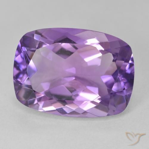 Améthyste Violet moyen naturelle Coussin, 12.36 ct, VVS