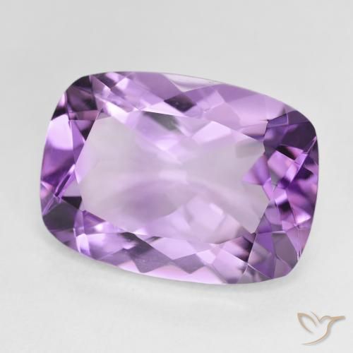 Améthyste Violet moyen naturelle Coussin, 12.38 ct, VVS