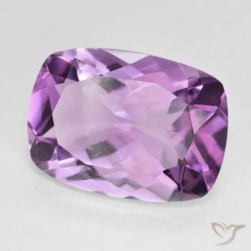 Améthyste Violet rose moyen naturelle Coussin, 11.76 ct, VVS