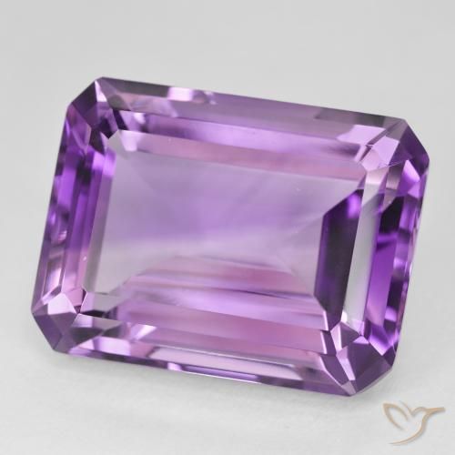 Améthyste Violet rosâtre moyen naturelle Octogone / coupe Émeraude, 22.47 ct, VVS