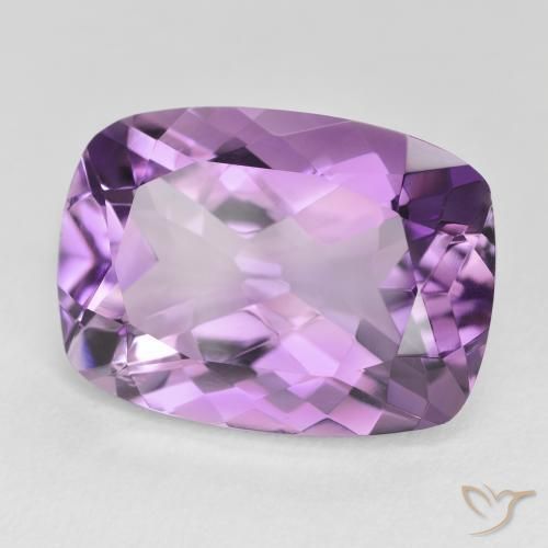 Améthyste Violet rosâtre moyen naturelle Coussin, 13.17 ct, VVS