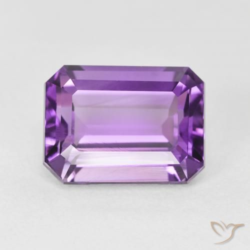 3.64ct Naturel Violet Rosâtre Améthyste, Taille émeraude, VVS