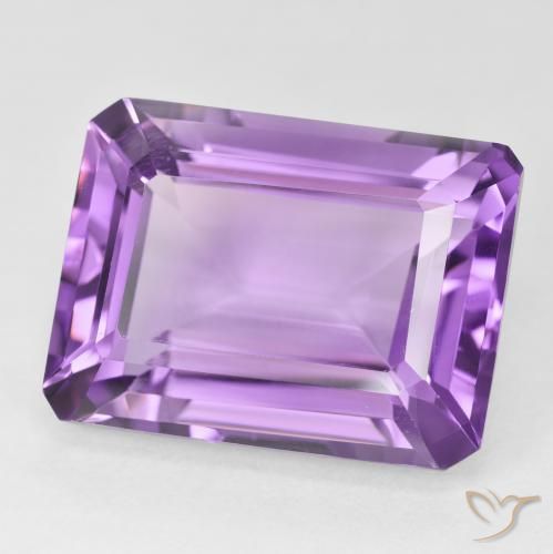 Améthyste Violet rosâtre moyen naturelle Octogone / coupe Émeraude, 22.20 ct, VVS