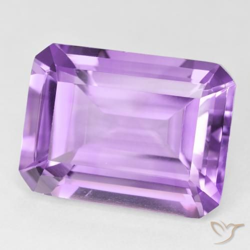 Améthyste Violet Rosâtre naturelle Octogone / coupe Émeraude, 20.80 ct, VVS