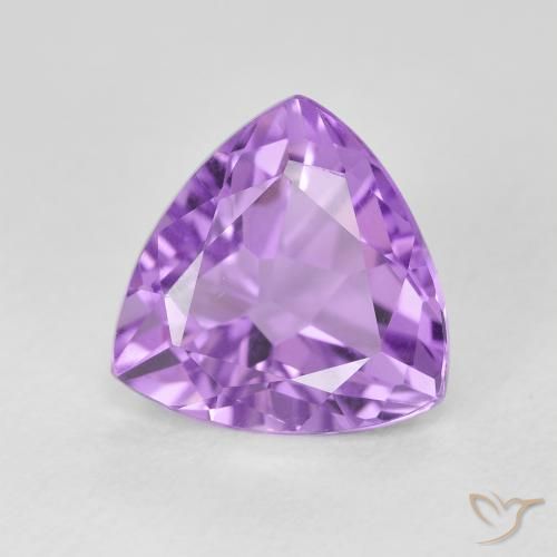 Améthyste Violet Rosâtre naturelle Trillion, 3.08 ct, VVS-VS