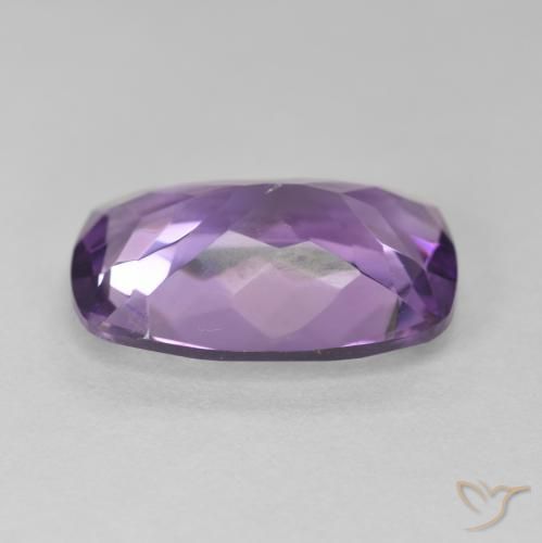 Améthyste Violet moyen naturelle Coussin, 10.37 ct, VVS