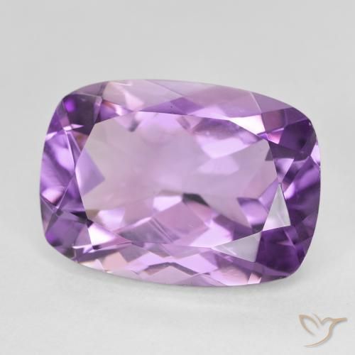 Améthyste Medium Light Purplish-Violet naturelle Coussin, 12.22 ct, VVS