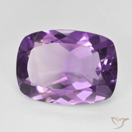 Améthyste Medium Light Purplish-Violet naturelle Coussin, 11.38 ct, VVS