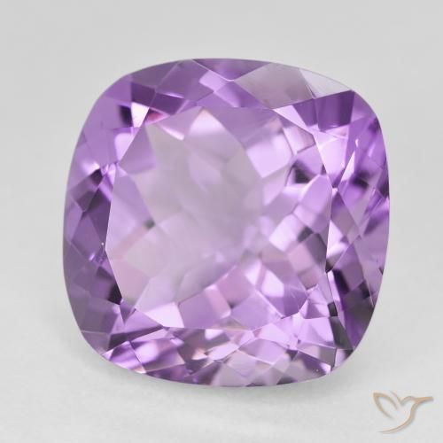 Améthyste Medium Light Purplish-Violet naturelle Coussin, 12.98 ct, VVS