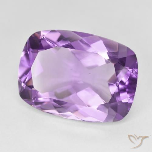 Améthyste Medium Light Purplish-Violet naturelle Coussin, 12.53 ct, VVS