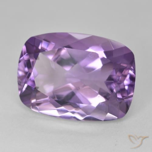 Améthyste Medium Light Purplish-Violet naturelle Coussin, 12.98 ct, VVS