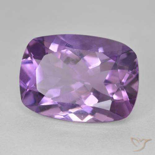 Améthyste Medium Light Purplish-Violet naturelle Coussin, 12.28 ct, VVS