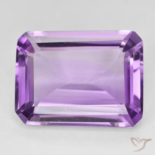 18.56ct Naturel Medium Light Purplish-Violet Améthyste, Taille émeraude, VVS