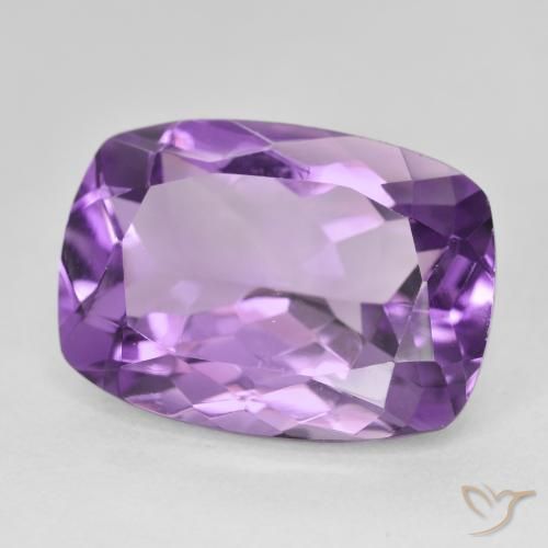 Améthyste Medium Light Purplish-Violet naturelle Coussin, 13.17 ct, VVS