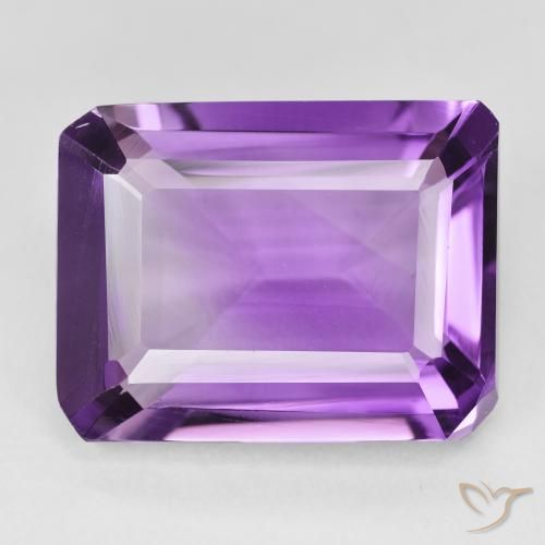 18.23ct Naturel Pourpre violacé moyen Améthyste, Taille émeraude, VVS