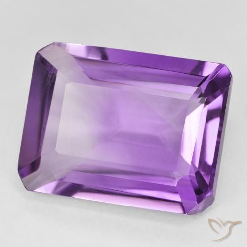 Améthyste Pourpre violacé moyen naturelle Octogone / coupe Émeraude, 18.23 ct, VVS