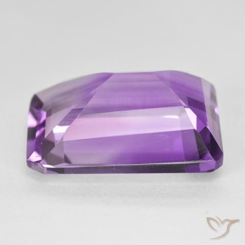 Améthyste Pourpre violacé moyen naturelle Octogone / coupe Émeraude, 18.23 ct, VVS