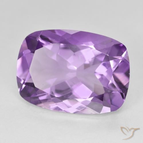 Améthyste Medium Light Purplish-Violet naturelle Coussin, 11.71 ct, VVS