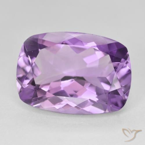 Améthyste Medium Light Purplish-Violet naturelle Coussin, 12.02 ct, VVS
