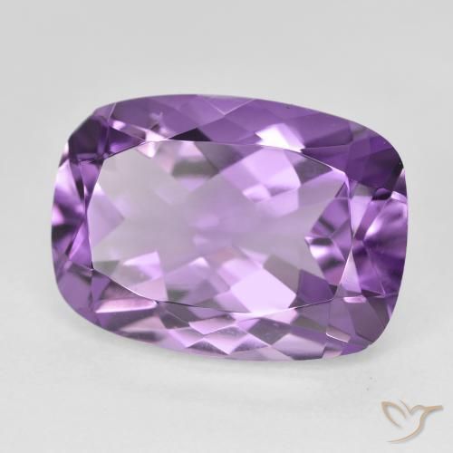 Améthyste Medium Light Purplish-Violet naturelle Coussin, 12.87 ct, VVS