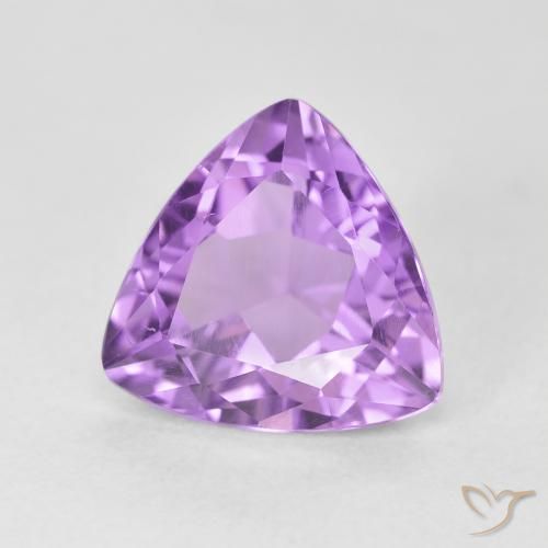 Améthyste Violet rosâtre moyen naturelle Trillion, 3.01 ct, VS