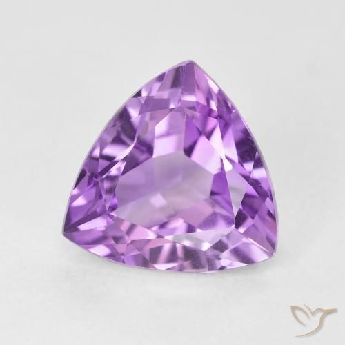 Améthyste Violet rosâtre moyen naturelle Trillion, 3.16 ct, VS