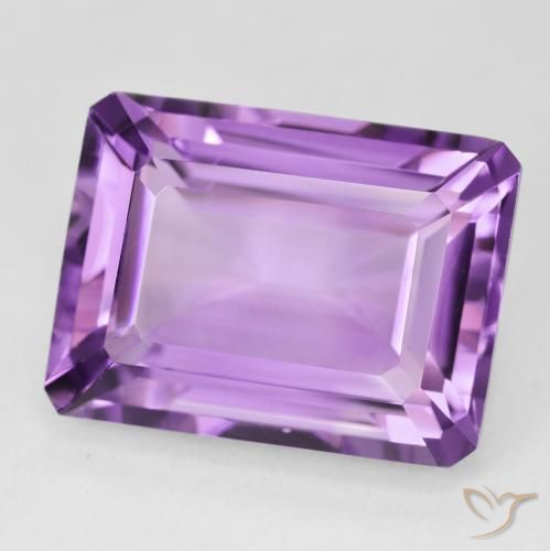 Améthyste Violet Rosâtre naturelle Octogone / coupe Émeraude, 22.23 ct, VVS