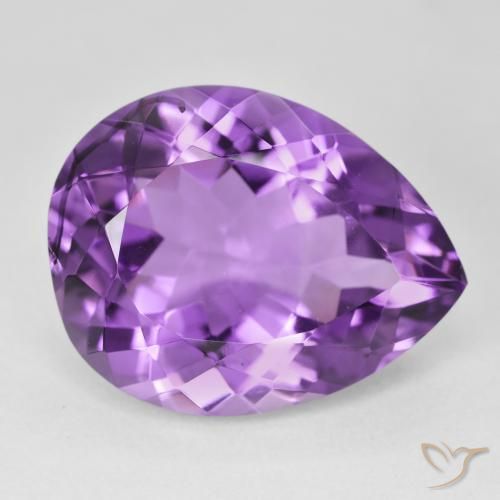 16.83ct Naturel Medium Dark-Violet Améthyste, En forme de poire, VVS