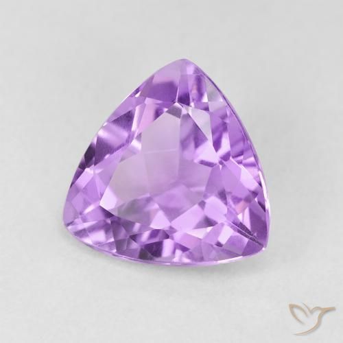 Améthyste Violet rosâtre moyen naturelle Trillion, 2.57 ct, VS