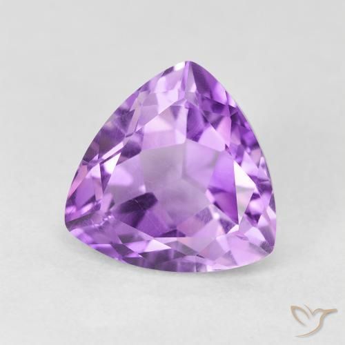 Améthyste Violet Rosâtre naturelle Trillion, 3.16 ct, VVS-VS